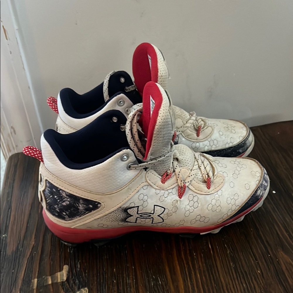 Under Armour Kids' White and Red Sneakers